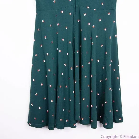 Unique Vintage X GB Green Apple Print‎ Fit And Flare Dress, 0XL