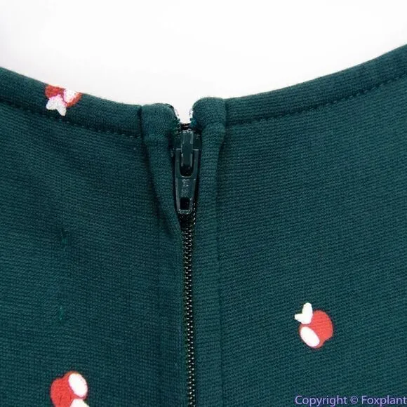 Unique Vintage X GB Green Apple Print‎ Fit And Flare Dress, 0XL
