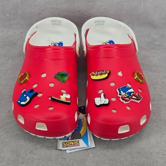 Unisex Sega Sonic The Hedgehog Classic Crocs Red White Mens 11 Womens 13‎