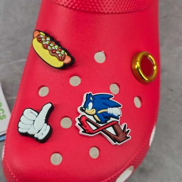 Unisex Sega Sonic The Hedgehog Classic Crocs Red White Mens 11 Womens 13‎