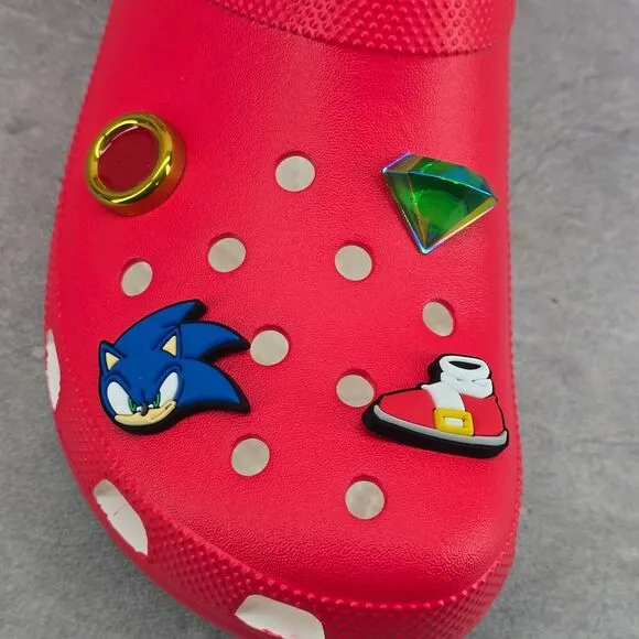 Unisex Sega Sonic The Hedgehog Classic Crocs Red White Mens 11 Womens 13‎