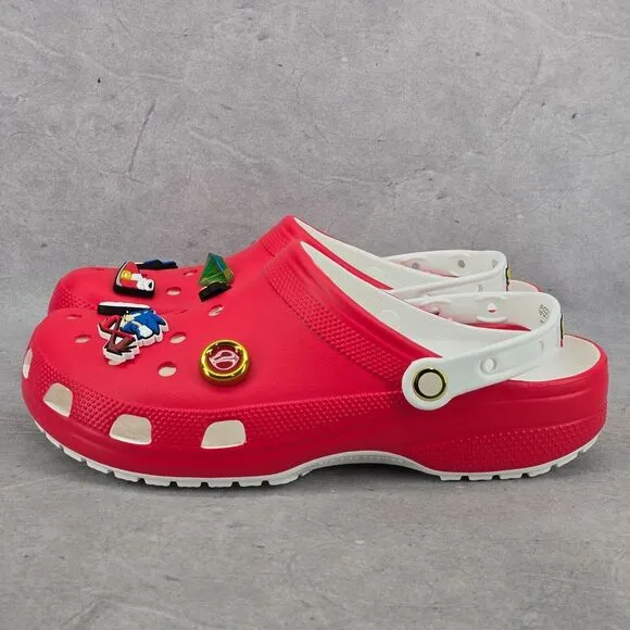 Unisex Sega Sonic The Hedgehog Classic Crocs Red White Mens 11 Womens 13‎