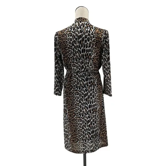 Vanity Fair Animal Print Matching Robe and Slip Skirt Set 70s 80s