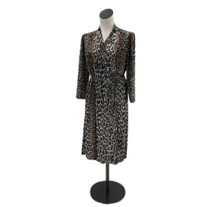 Vanity Fair Animal Print Matching Robe and Slip Skirt Set 70s 80s