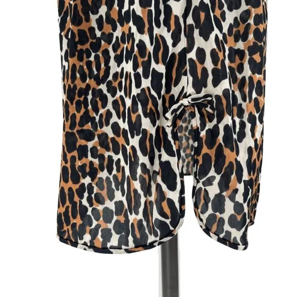 Vanity Fair Animal Print Matching Robe and Slip Skirt Set 70s 80s