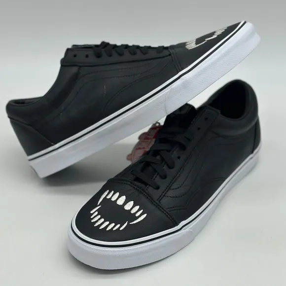 Vans Black and White Sneakers with Edgy Design