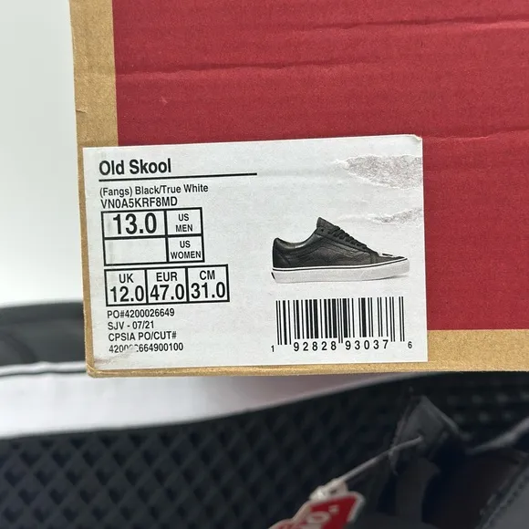 Vans Black and White Sneakers with Edgy Design