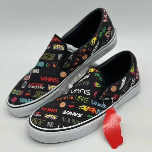 Vans Black Sneakers with Vibrant Pattern