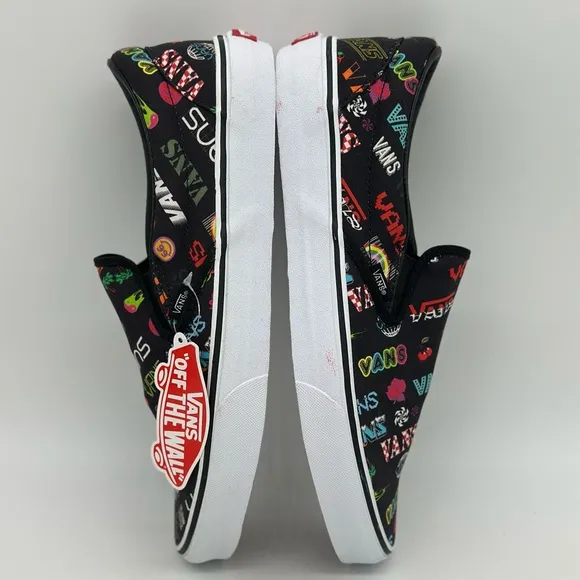Vans Black Sneakers with Vibrant Pattern