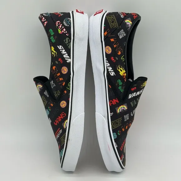 Vans Black Sneakers with Vibrant Pattern