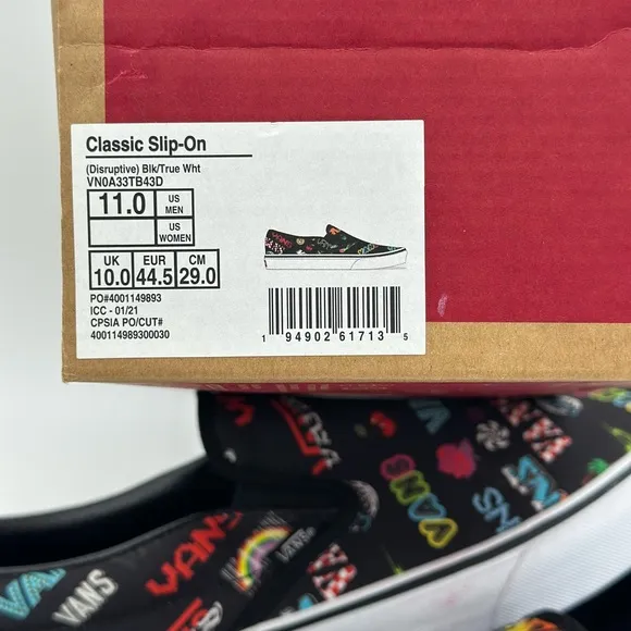 Vans Black Sneakers with Vibrant Pattern
