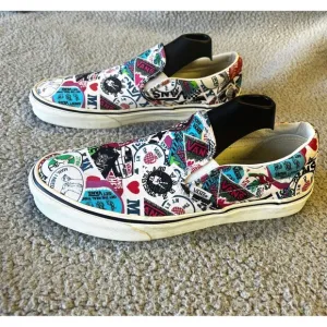 Vans Classic Slip On Mash-up Stickers Skate Sneakers Unisex Mens 9  Womens 10.5