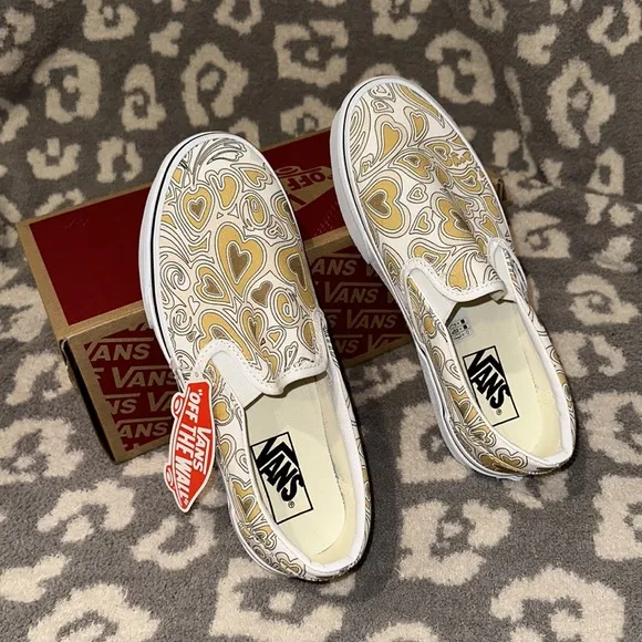 Vans Classic Slip-On Project X Trippy Hearts Multi/White Sneakers New