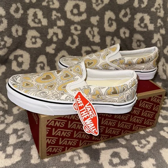 Vans Classic Slip-On Project X Trippy Hearts Multi/White Sneakers New