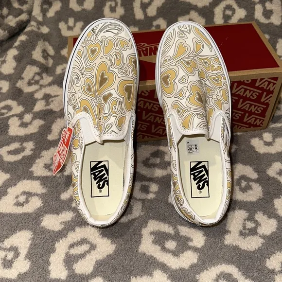 Vans Classic Slip-On Project X Trippy Hearts Multi/White Sneakers New