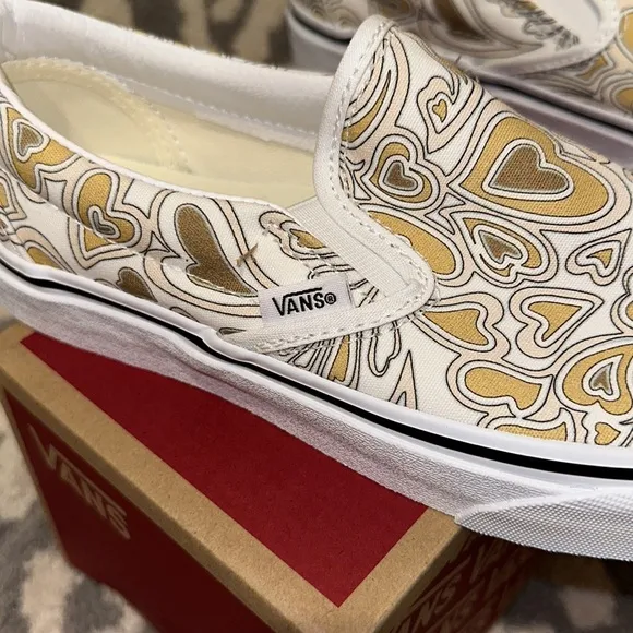 Vans Classic Slip-On Project X Trippy Hearts Multi/White Sneakers New