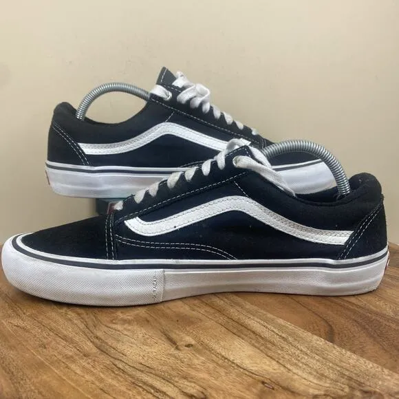 VANS PRO Old Skool Ultra Cush Mens Black And White Size 10.5 Skate Shoes