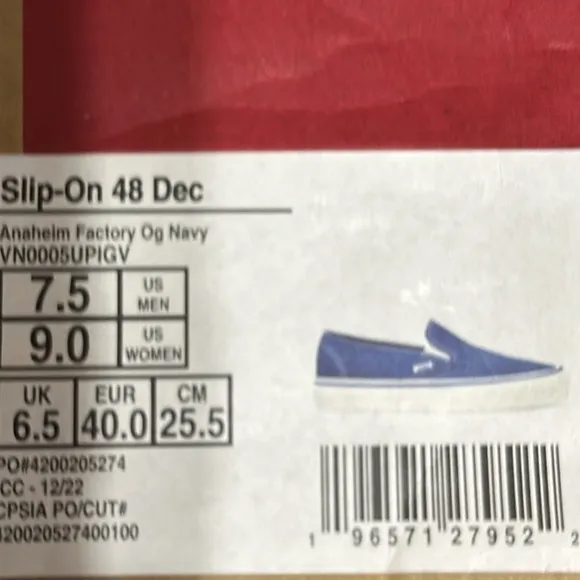 Vans Slip On 48 Dec Navy blue Anaheim Factory collection