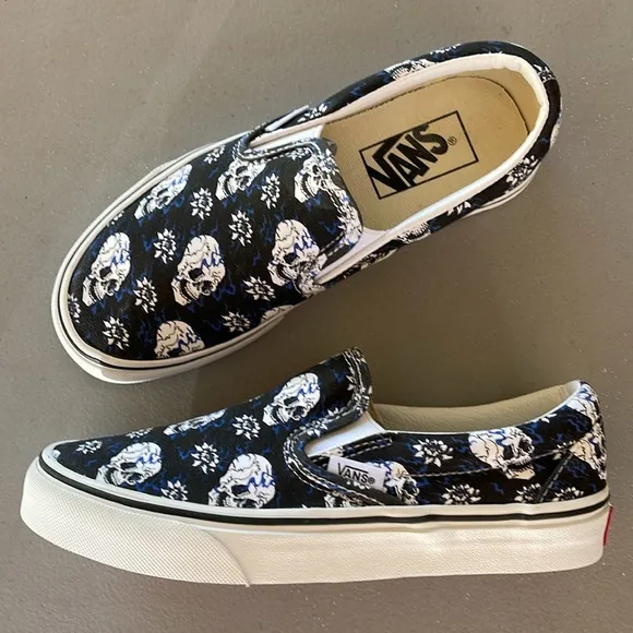 Vans Slip-Ons Flash Skulls Unisex Men’s 3.5 - Women’s 5 worn 4-5 times