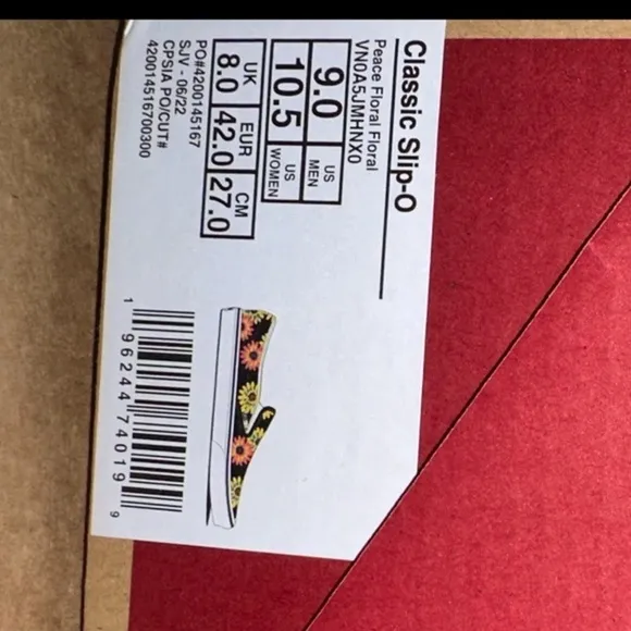 Vans sneakers floral peace HTF classic slipon new in box m9 w10.5 new in box