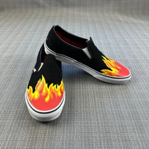 Vans x Flaming Hot Cheetos Shoes Mens 10.5 Slip Ons Sneakers
