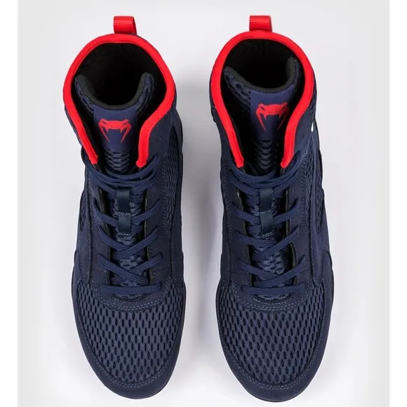 Venum Contender Men's Boxing Shoes - Navy Blue/Red Size 12.5