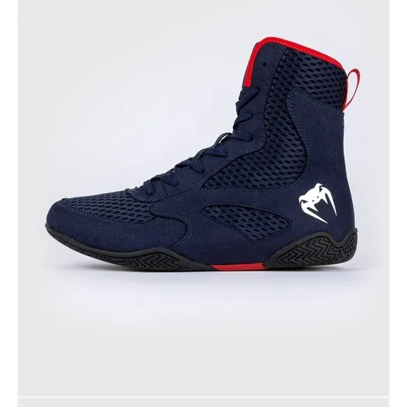 Venum Contender Men's Boxing Shoes - Navy Blue/Red Size 12.5