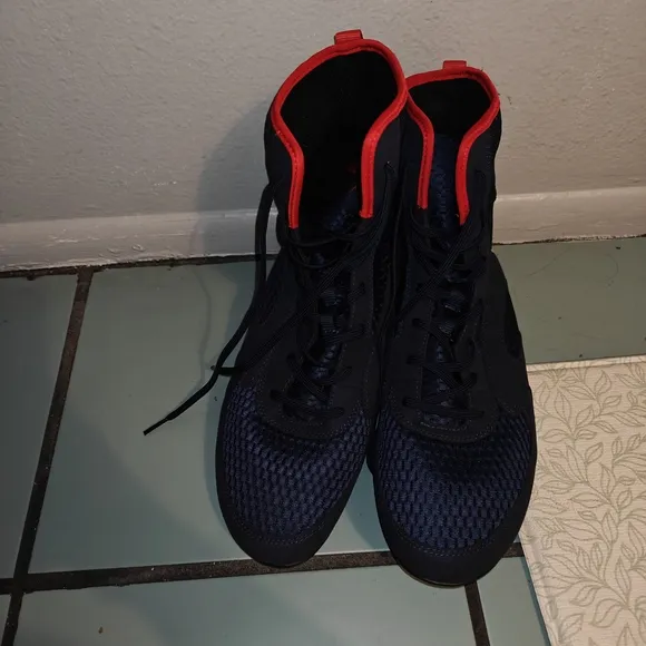 Venum Contender Men's Boxing Shoes - Navy Blue/Red Size 12.5