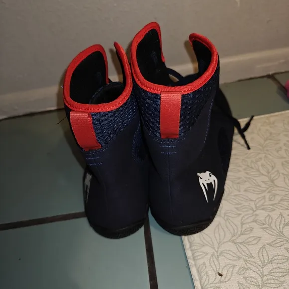 Venum Contender Men's Boxing Shoes - Navy Blue/Red Size 12.5