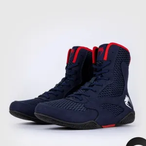Venum Contender Men's Boxing Shoes - Navy Blue/Red Size 12.5