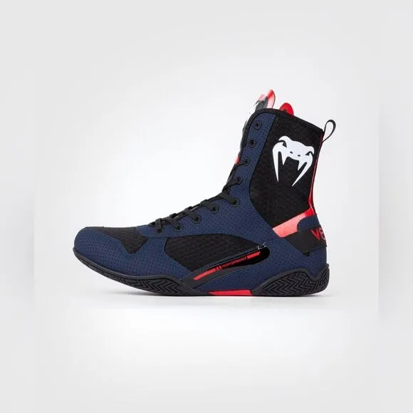 Venum Elite Boxing Shoes - Black/Blue/Red - Size 11.5