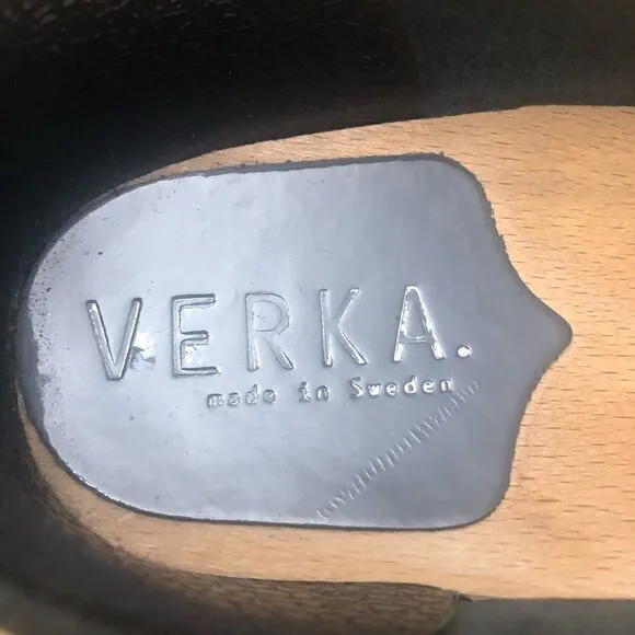 Verka Clogs Swedish Comfort Clogs Low Heel Leather Shoes