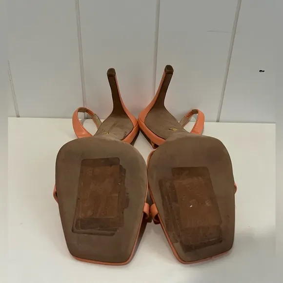 Veronica Beard Analita Leather Slingback stiletto heels Size 20.5 Apricot