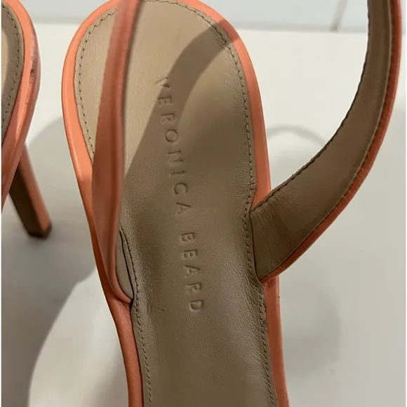 Veronica Beard Analita Leather Slingback stiletto heels Size 20.5 Apricot
