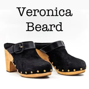 Veronica Beard Dacey Black Suede Leather Mule Clogs Size 7