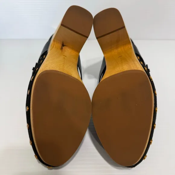 Veronica Beard Dacey Black Suede Leather Mule Clogs Size 9 1/2