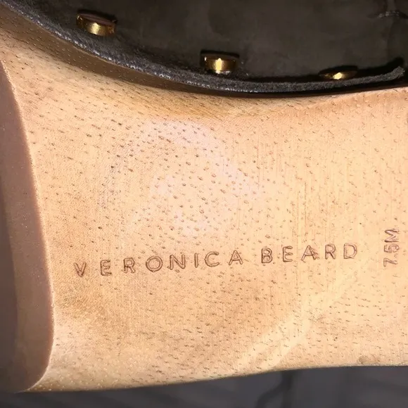 Veronica Beard Dacey Buckle Chunky Heel Clogs Mule Size 7.5