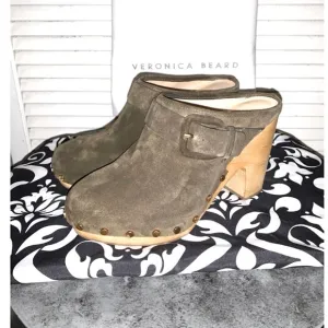 Veronica Beard Dacey Buckle Chunky Heel Clogs Mule Size 7.5