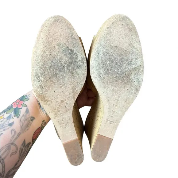 Veronica Beard Dali Cork Platform Wedge Mules