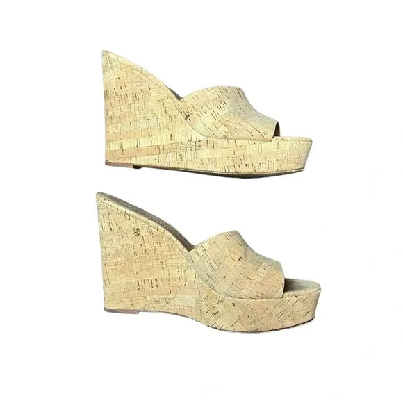 Veronica Beard Dali Cork Platform Wedge Mules