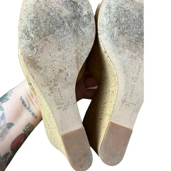 Veronica Beard Dali Cork Platform Wedge Mules