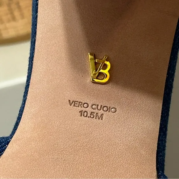 Veronica Beard Dali Platform Chunky Heel Mules Womens Size 10.5 Blue