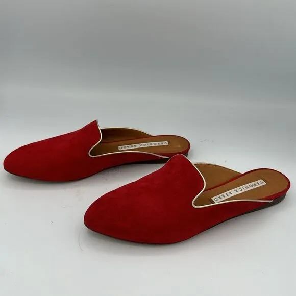 Veronica Beard GREYSON SUEDE W/ METALLICCHERRY/GOLD Size 37.5 US 7.5
