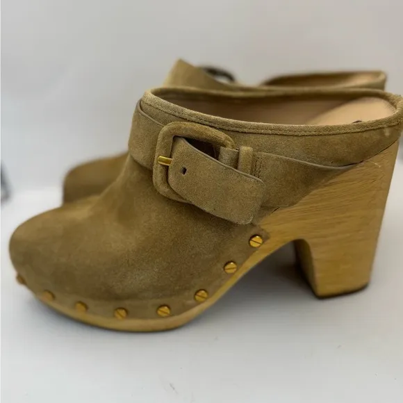 Veronica Beard Women Size 8 Dacey Clog Sand Beige Suede