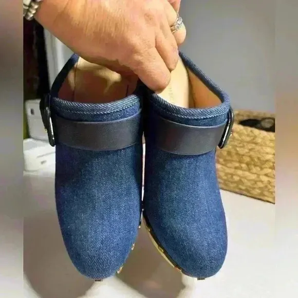 🫐Veronica Beard Women's Dacey Buckle Clogs