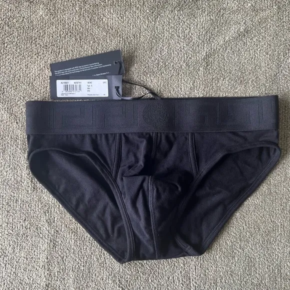Versace Men's Black Underwear size IT 3 US XS Sexy Slip made in Italy