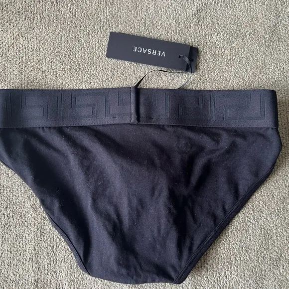 Versace Men's Black Underwear size IT 3 US XS Sexy Slip made in Italy