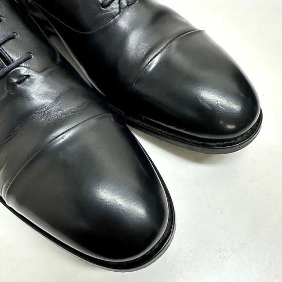 VERY GOOD PS Paul Smith Black Calfskin Cap Toe Oxfords Made in Italy UK 8 / US 9