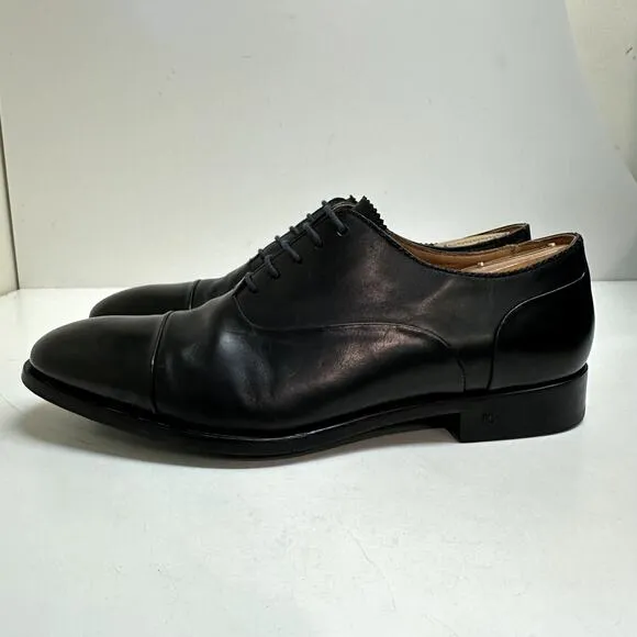 VERY GOOD PS Paul Smith Black Calfskin Cap Toe Oxfords Made in Italy UK 8 / US 9