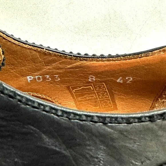 VERY GOOD PS Paul Smith Black Calfskin Cap Toe Oxfords Made in Italy UK 8 / US 9